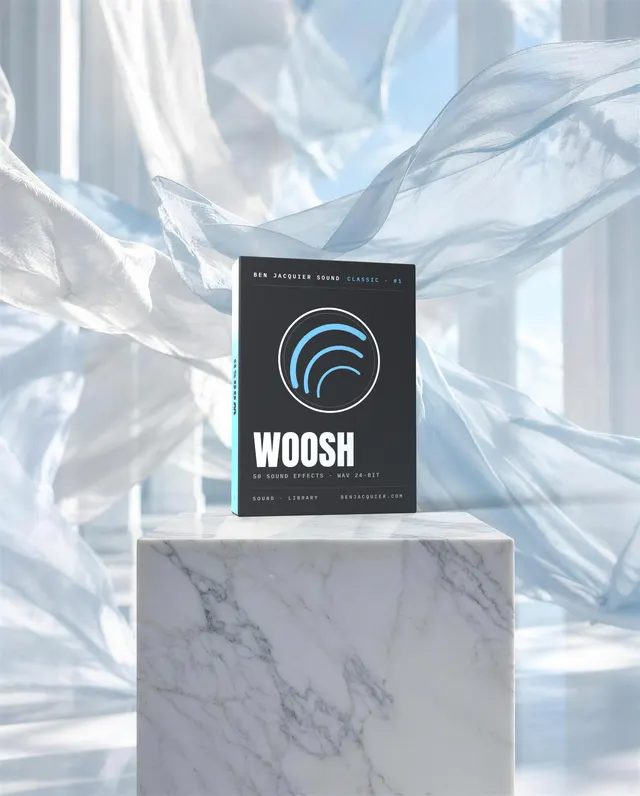Boîte du sound pack Woosh par Ben Jacquier